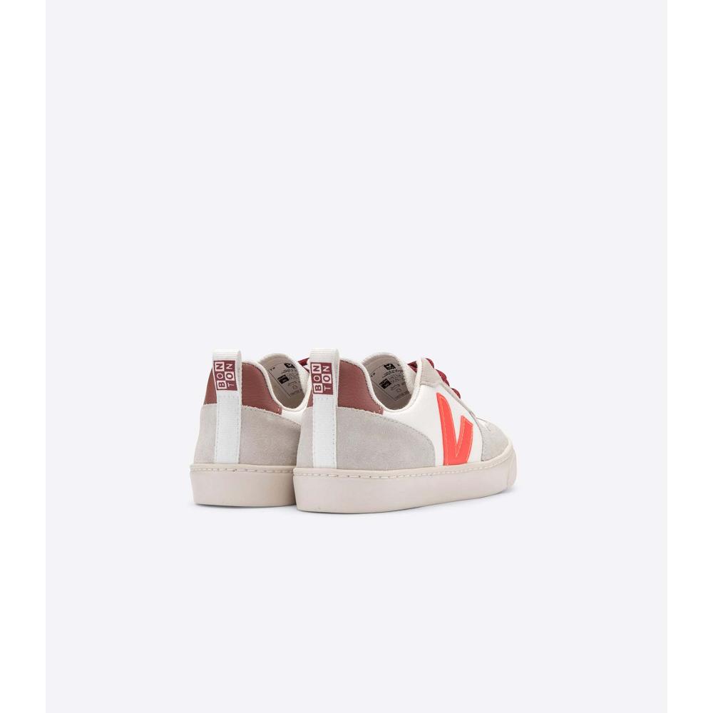 Kids' Veja V-10 VEJA X BONTON Shoes White/Orange | ZA 745CTV